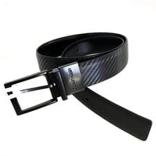 Image of CALVIN KLEIN Mens Reversible Belt (Black Smooth/Black Textured) CHOOSE YOUR SIZE