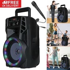 Image of Portable Bluetooth Karaoke Speaker Machine with Microphone Party MP3 Player UK