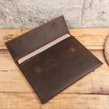 Image of Genuine Leather Laptop Bag Sleeve Case For Apple MacBook Pro 14 13 M4/M3 Air 13