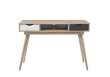 Image of Modern Oak Computer Desk Dressing Table 2 Drawer Bedroom Study Makeup Table