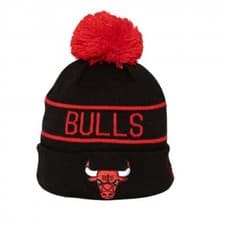 Image of New Era Chicago Bulls Storm III Beanie Sport Knit Pom Hat Black Unisex