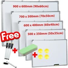Image of MAGNETIC WHITEBOARD SMALL LARGE WHITE BOARD DRY WIPE NOTICE OFFICE SCHOOL HOME