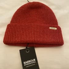 Image of Barbour International Womens Callie Beanie Hat New Scarlet