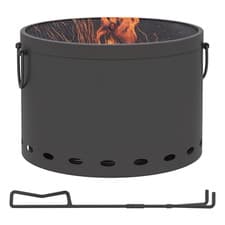 Image of Outsunny 38cm Smokeless Wood Burning Firepit Metal Fire Pit, Dark Grey