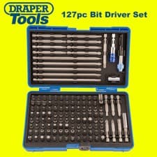 Image of Draper 127 Piece Magnetic Tamperproof Security Screwdriver Bit Holder Set & Case