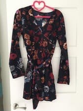 Image of Boohoo Dress Wrap Mini Dress Size 8 New With Tags
