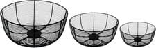 Image of Wire Fruit Bowl Round Kitchen Vegetable Metal Powder Coated Storage Basket Rack