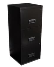 Image of Pierre Henry 3 Drawer Black A4 Filing Cabinet - New. Lockable + 24h Del