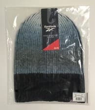 Image of Reebok Men’s Ombre Slouchy Cuffed Beanie Navy One Size NEW