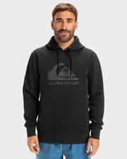 Image of Quicksilver Comp logo Hoodie Black Sweatshirt, Men’s Size Small, NEW RRP £60