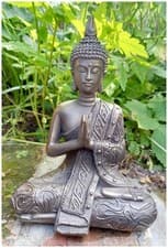 Image of Mystic Thai Buddha in Lotus Position Statue Ornament with Bronze Finish