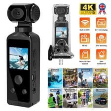 Image of 4K Ultra HD Action Camera WiFi Waterproof 30m with Rotatable Lens for Sports New