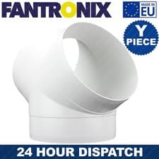 Image of Fantronix 4",5" & 6" Y Piece Duct Connector PVC Air Vent Splitter Exhaust Hose