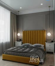Image of Plush Velvet Toronto Bed, Panel Bed Upholstered Bed Double Bed, King, Super King