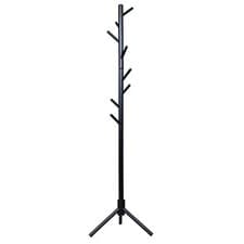 Image of Wooden Coat Stand, Coat Rack Tree 8 Hooks, Hallway Clothes Jacket Hat Hanger