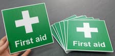 Image of First Aid - Site Safety Sign - 4mm Correx - 200 x 200mm
