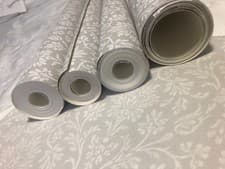 Image of 3 x rolls Laura Ashley Wallpaper Annecy - Dove + 2.5M of Annecy Fabric