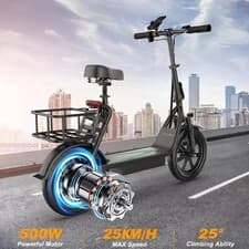 Image of AOVOPRO ESBS 14"Commuter Electric Scooter with seat Up to 25 Miles 20km/h VIP