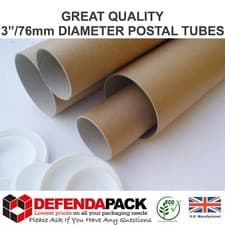 Image of POSTAL TUBES 3” 76mm WIDE 41" 1045mm Long STRONG POSTING POSTAGE CARDBOARD ROLLS