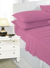 Image of Plain Dyed Flat Sheet Poly-Cotton Bed Sheets Single Double King Super king