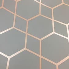 Image of Muriva Geometric Wallpaper Metallic Textured Geo Apex Triangles Trellis Diamonds