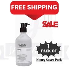 Image of L’Oreal Professionnel Silver Shampoo 500ml Anti-Yellow Purple Toner Cleanser