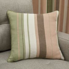 Image of Fusion Whitworth Stripe 100% Cotton Eyelet Fully Lined Curtains Pair Green