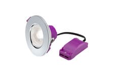 Image of FIRE RATED DOWNLIGHT 6W LED 240V CHANGEABLE COLOUR TEMPERATURE CCT CHROME BLACK
