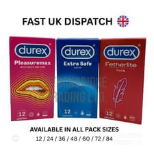 Image of Durex Condoms 12-96 Pack | Extra Safe, Pleasure Max, Fetherlite Thin | UK Stock