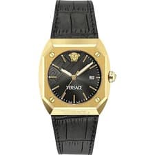 Image of Versace VE8F00224 Antares gold black Leather Men's Watch NEW