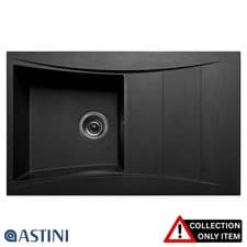 Image of Astini Xeron 1.0 Bowl Composite Synthetic Reversible Kitchen Sink & Waste