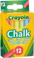 Image of CRAYOLA Anti-Dust Coloured Chalk Assorted Colours Pack of12 Smooth Texture