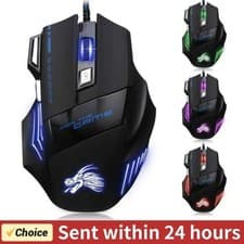 Image of LED Optical PC Gaming Mouse USB Wired Programmable 7 Buttons 5500 DPi Mice Gamer