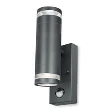 Image of 4lite Marinus GU10 Up & Down Outdoor Wall Light with PIR | Anthracite Grey