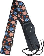 Image of Viking Adjustable Guitar Strap, Stars pattern, 6.5cm wide, 63cm-120cm long.