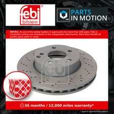 Image of 2x Brake Discs Pair Vented Front 295mm 30552 Febi Set A2044210912 A2044212812
