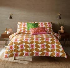 Image of Orla Kiely Stem Bloom Saffron 100% Cotton 200 Thread Count Duvet Cover Set