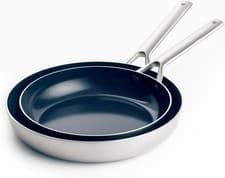 Image of Blue Diamond Triple Stainless Steel Ceramic Nonstick 24cm 28cm Frying Pan