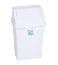 Image of 50 LITRE SQUARE PLASTIC SWING LID WASTE RUBBISH BIN FOR HOME OFFICE KITCHEN BIN