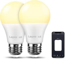 Image of LE E27 WiFi Smart Light Bulb, 9W=60W, Warm White 2700K,806lm,Alexa&Google-2 Pack