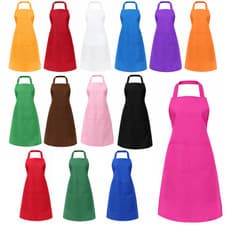 Image of Adult Apron Men's Ladies Butcher Cooking Baking Kitchen BBQ Catering Chef Plain
