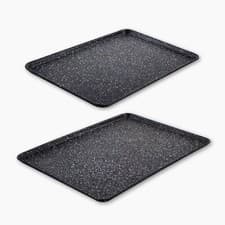Image of Scoville Neverstick 2-Piece Non-Stick Baking Tray Bundle, 31cm & 35cm Oven Trays