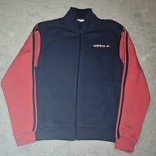 Image of Adidas Originals Men's FB Fleece Track Top Size XS Red Blue BNWT
