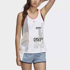Image of Adidas Orig Active Icons Tank - Womens White UK 14 - Sports Top - New