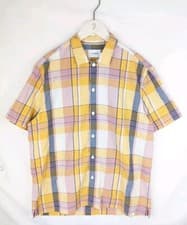 Image of Farah Casual Fit Check Organic Cotton Overshirt - Ecru - Size M - RRP £75