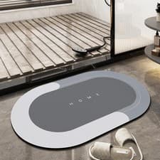 Image of Modern Bath Mat Non-Slip Absorbent Anti-Mould Quick-Drying Door Mat 50x80cm