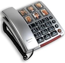 Image of Amplicomms BigTel 40 Plus 40+ Silver Corded Big Button Elderly Amplified Phone