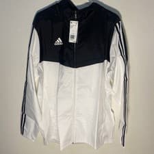 Image of NWT Adidas Tiro AFS Windbreaker Men’s Training Jacket Full Zip Large Black/White