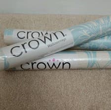 Image of Crown Zahra Duck Egg Wallpaper 3 Rolls M1157