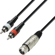 Image of Adam Hall Cables 3 STAR YFCC 0300 - Audio Cable XLR Female to 2 x RCA Male, 3 m